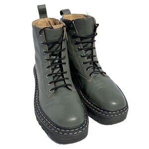 Black Suede Studio Drea Platform Boots Leather Sole Women’s 38.5 (US 8)